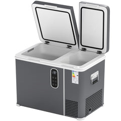 Outsunny 45L Compressor Car Fridge Freezer, Dual Zone Camping Refrigerator with App Control, Grey