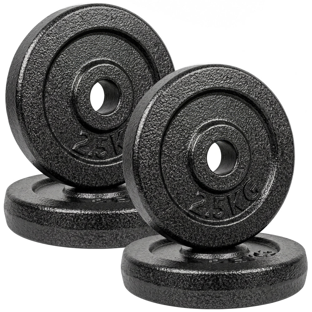 SPORTNOW Weight Plates Set, 1"/2.5cm Weight Disc Pair, 4 x 2.5kg Metal Dumbbell/Barbell Plates for Home Gym