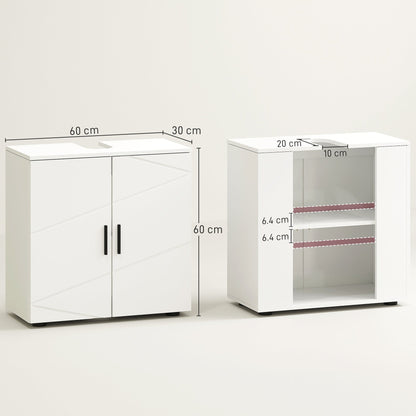 kleankin Under Sink Cabinet with Shelf - White