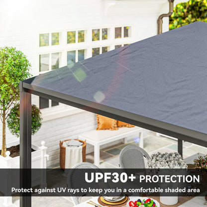 Outsunny 3 x 6m Garden Gazebo with Extendable Awning and Wheels,√Ç UPF30+ Outdoor√Ç Metal Gazebo√Ç Canopy√Ç Shelter√Ç for BBQ, Event, Party