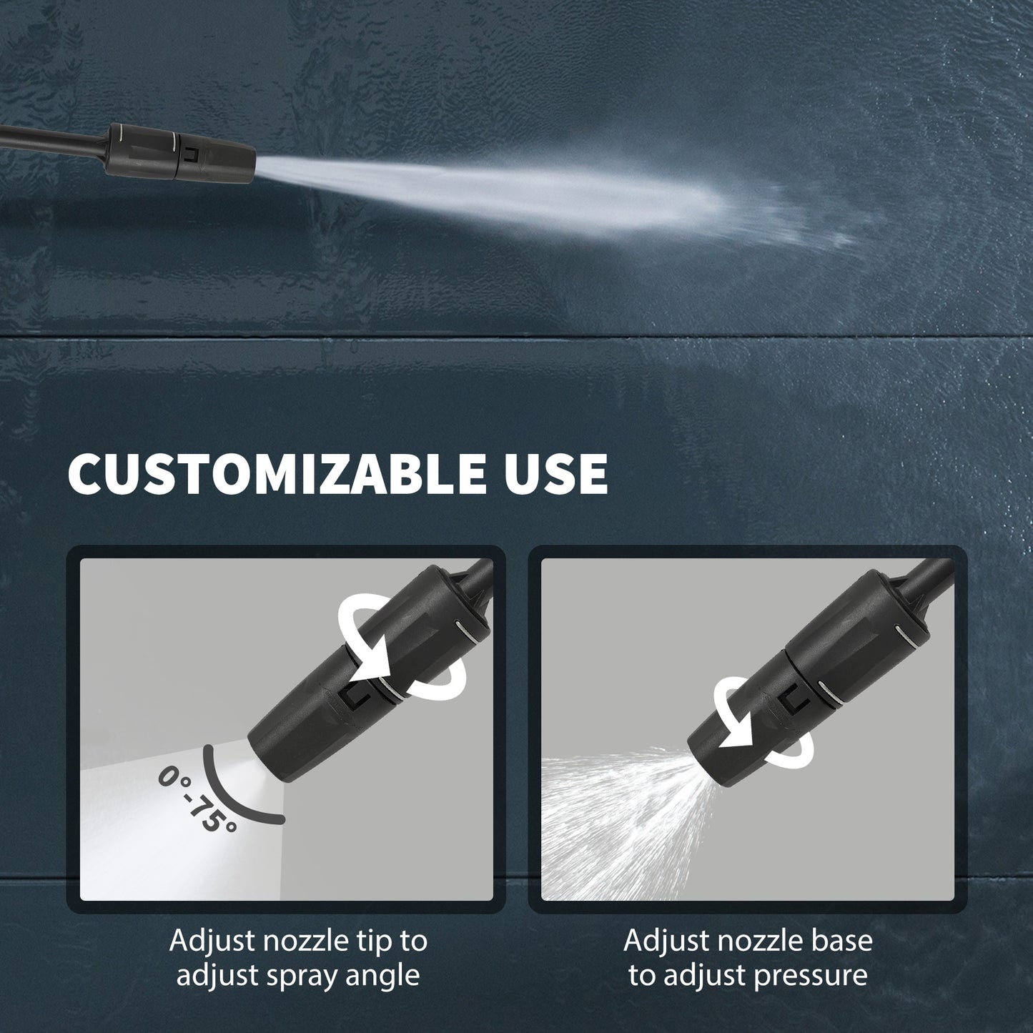 Outsunny 2200W HighÂ PressureÂ Washer, 170 Bar Pressure, 420 L/h Flow, Portable Electric Power Washer Jet Wash Cleaner with Adjustable Nozzle 6M Hose and Hose Reel for Home Patio Car Driveway