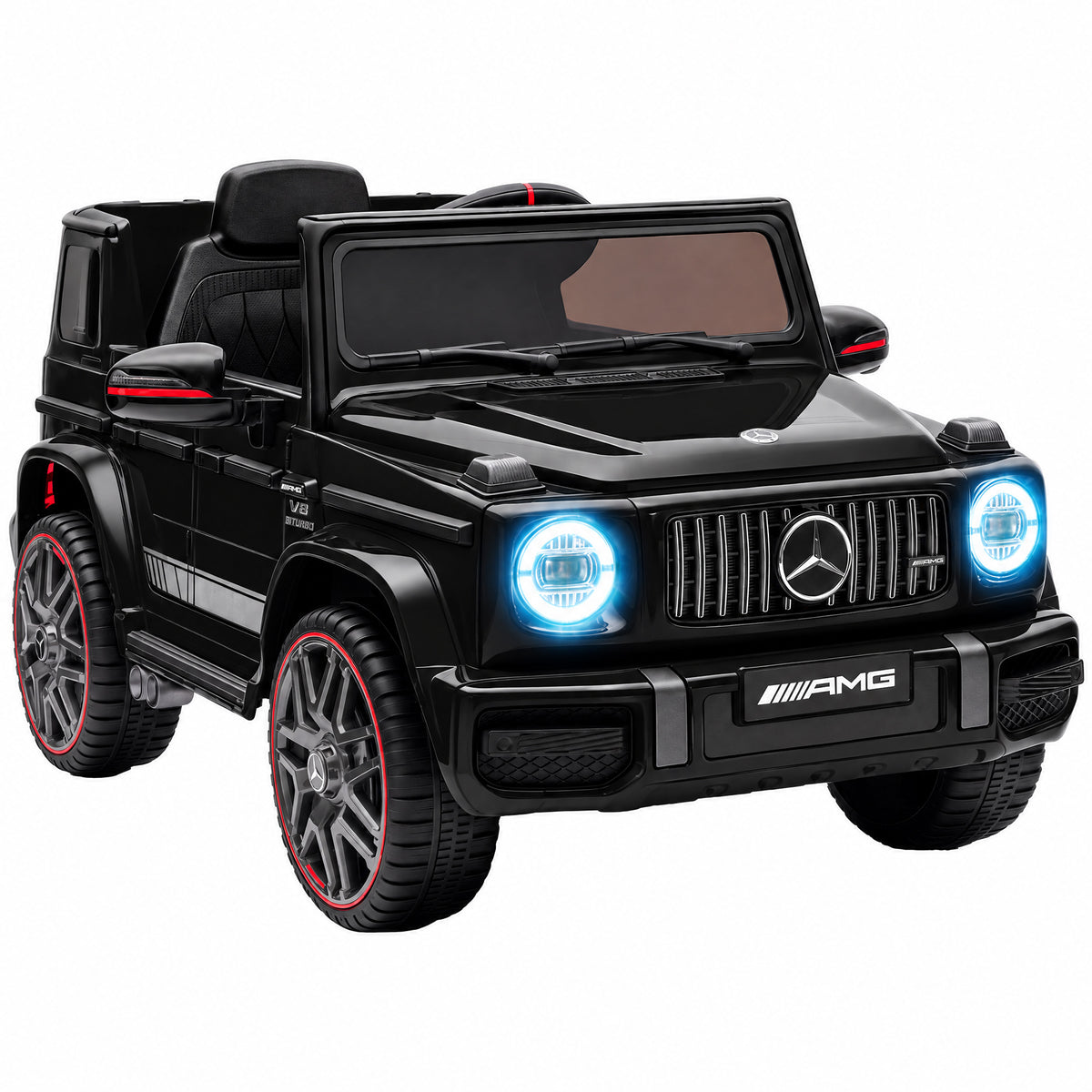 AIYAPLAY Licensed Mercedes-AMG G63 12V Kids Ride on Car with Remote Dual Motors Rear Suspension Slow Start for 3-6 Years, Black