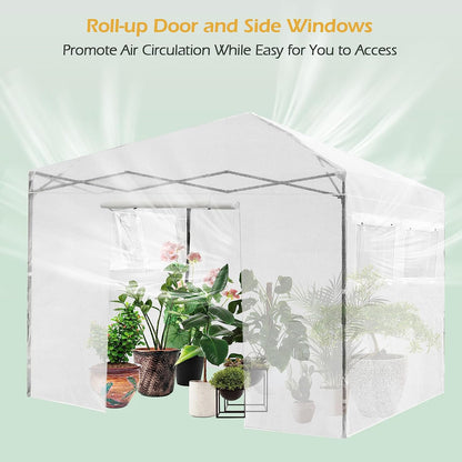 Height Adjustable Portable Grow House with PE Cover and Roll-up Doors