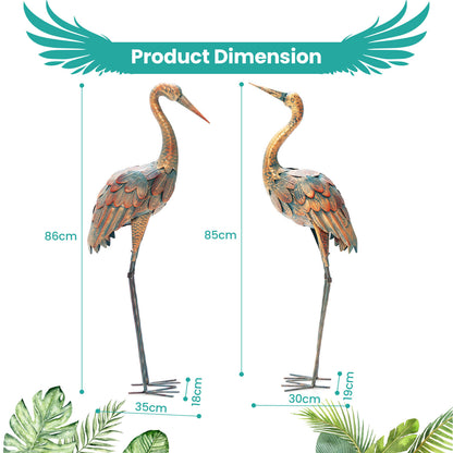 Set of 2 Metal Garden Ornaments for Backyard