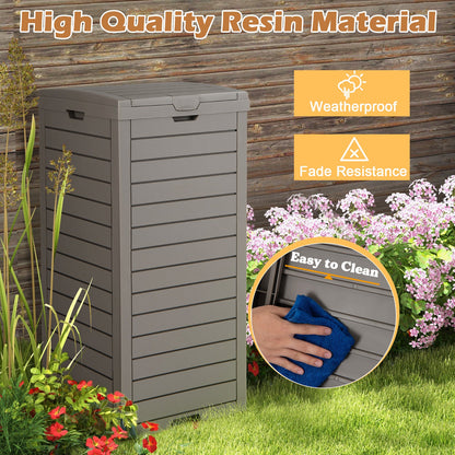 117.5 L Gallon Large Trash Bin with Lid and Pull-out Liquid Tray for Backyard-Coffee