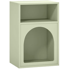 HOMCOM Bedside Table with 2 Open Compartments - Light Green