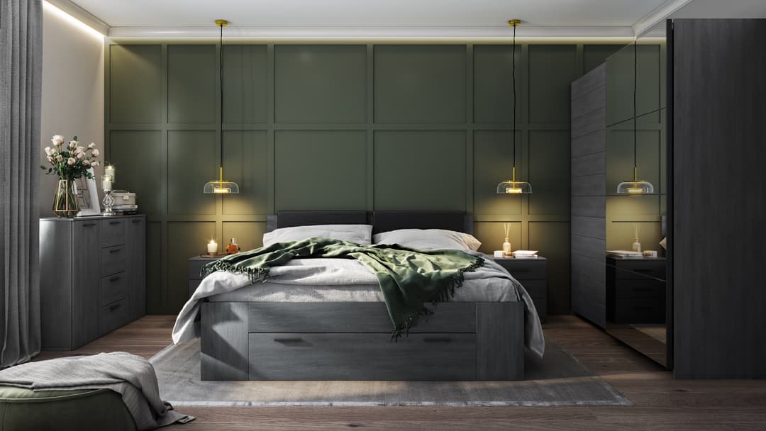 Galaxy Sliding Door Wardrobe 270cm [Oak Carbon]