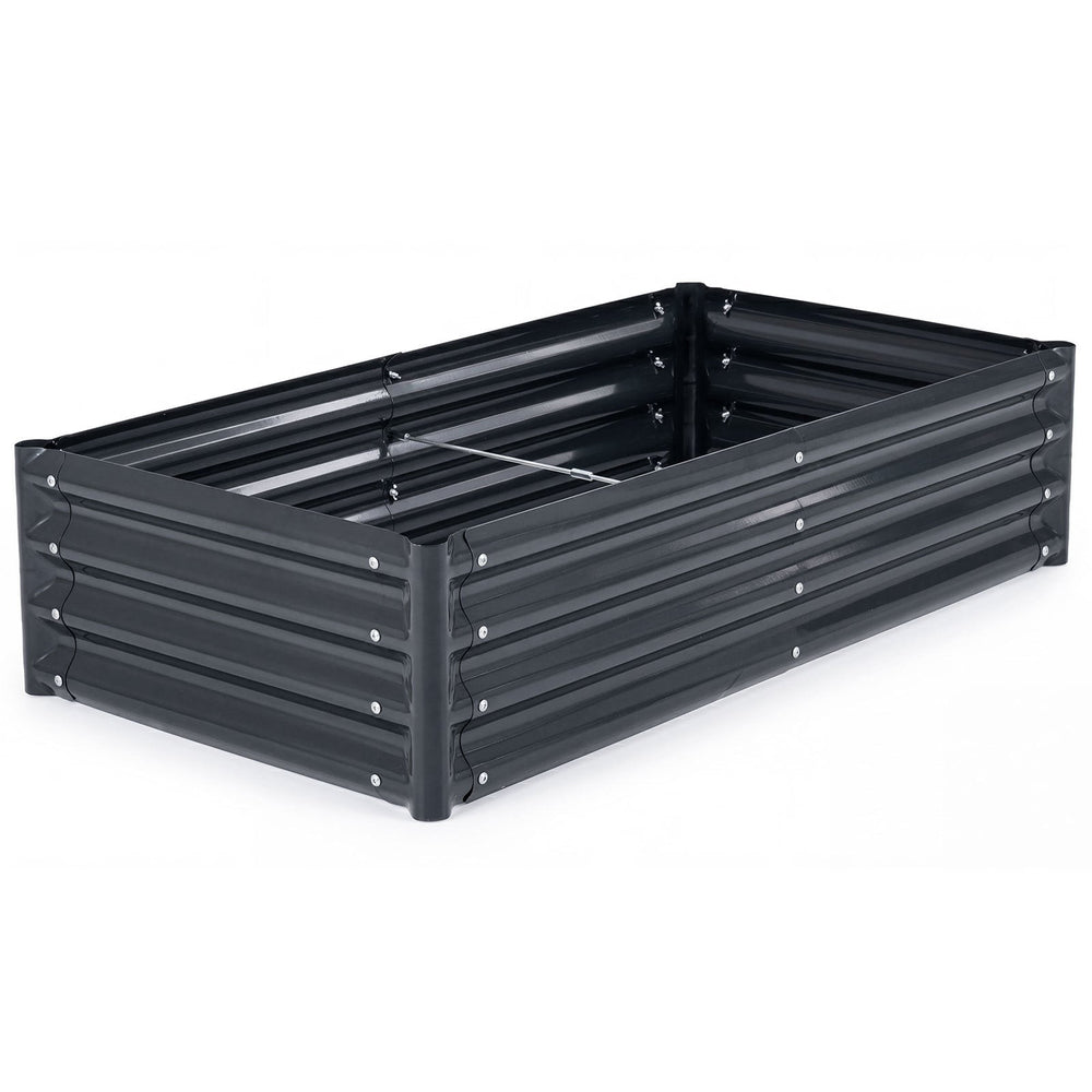 Galvanized Raised Garden Bed 123 x 64 x 29 cm Outdoor Metal Planter Box-Grey