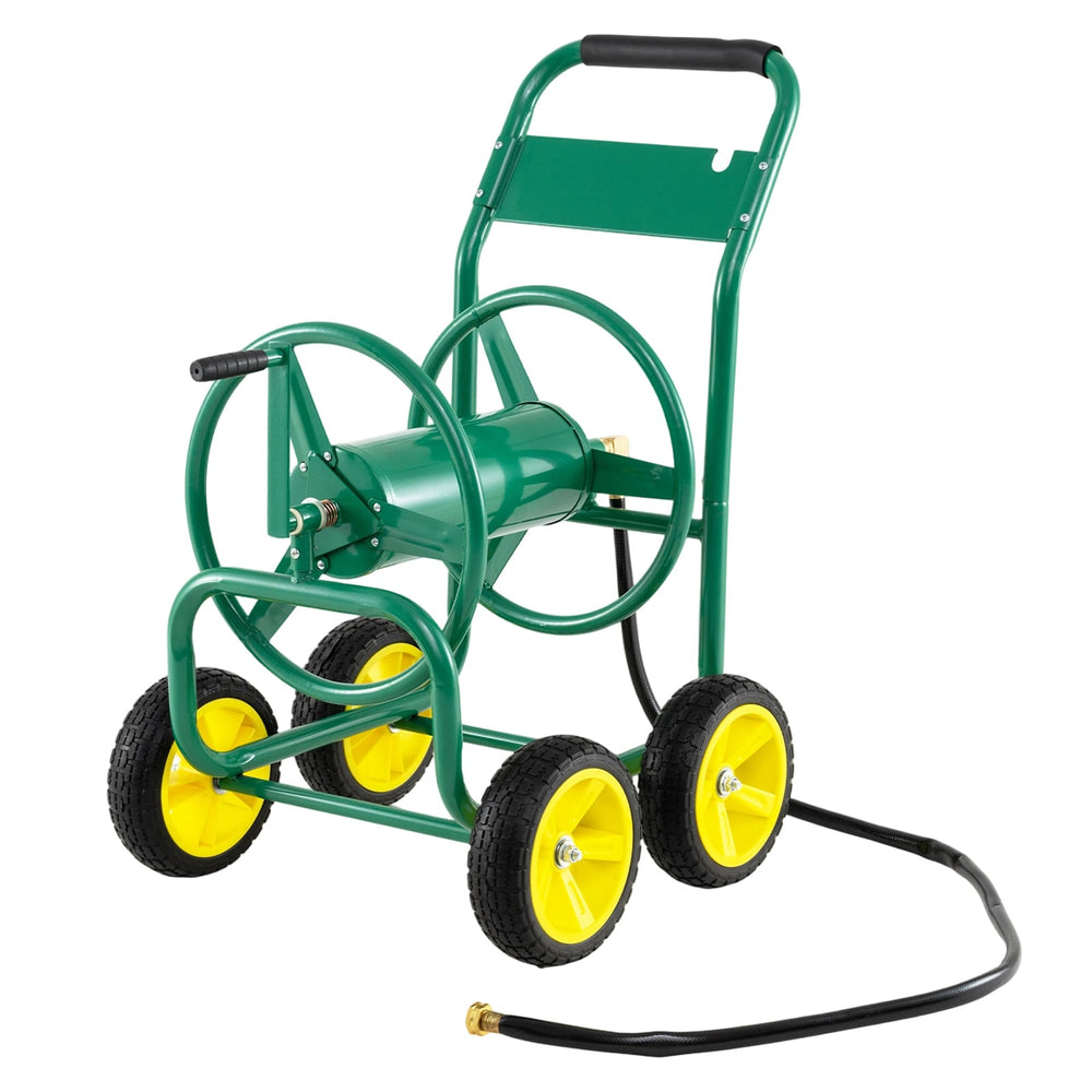 Garden Hose Reel Cart 4 Wheels 100 m of 16 mm Large Capacity-Green