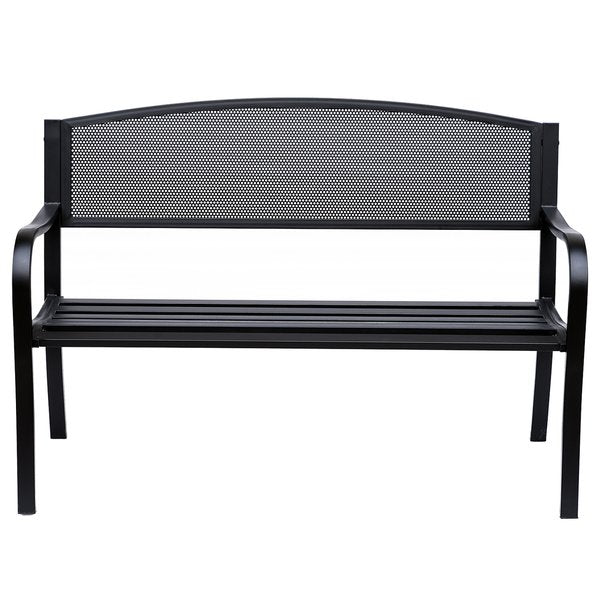 120 cm 2 Person Garden Bench, Steel-Black