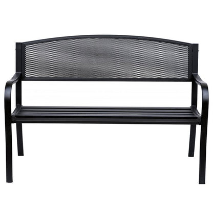 120 cm 2 Person Garden Bench, Steel-Black