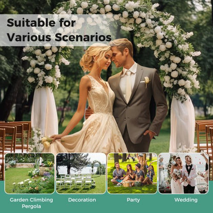 Garden Trellis Pergola Outdoor Metal Arbor with Classical Style Decorations-Black