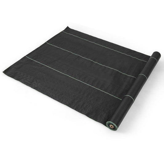 Garden Weed Barrier Fabric PP Weed Control Fabric with Guide Line-2.1 Oz 2 x 25 m