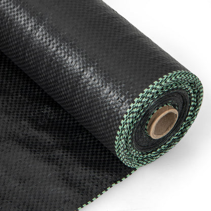 Garden Weed Barrier Fabric PP Weed Control Fabric with Guide Line-2.1 Oz 2 x 25 m