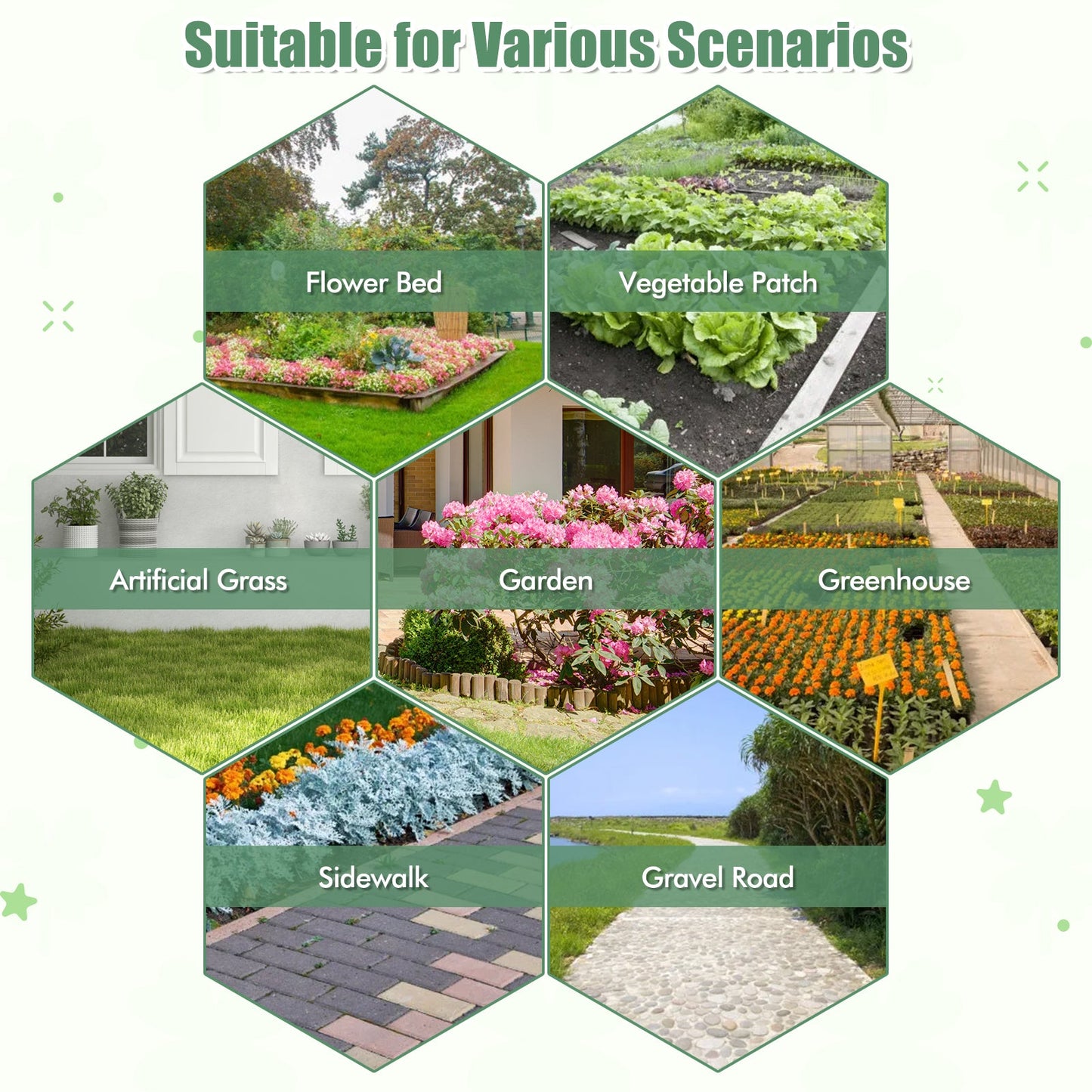 Garden Weed Barrier Fabric PP Weed Control Fabric with Guide Line-2.1 Oz 2 x 25 m