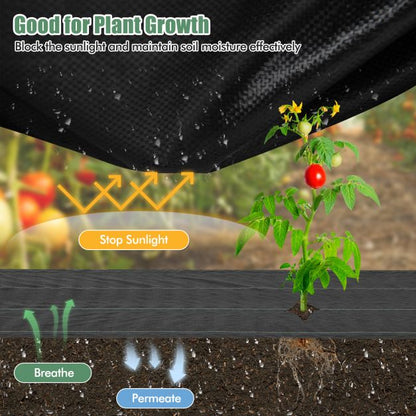 Garden Weed Barrier Fabric PP Weed Control Fabric with Guide Line-3.5 Oz 1 x 50 m