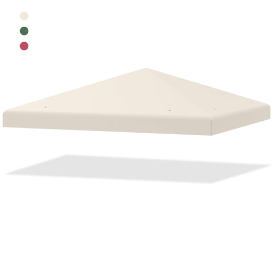 Gazebo Replacement Canopy Top Cover with Hook and Loop Fastener-Beige