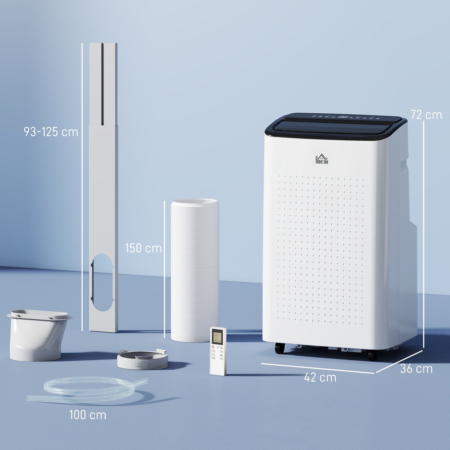 HOMCOM 12000 BTU App-Controlled Mobile Air Conditioner - White