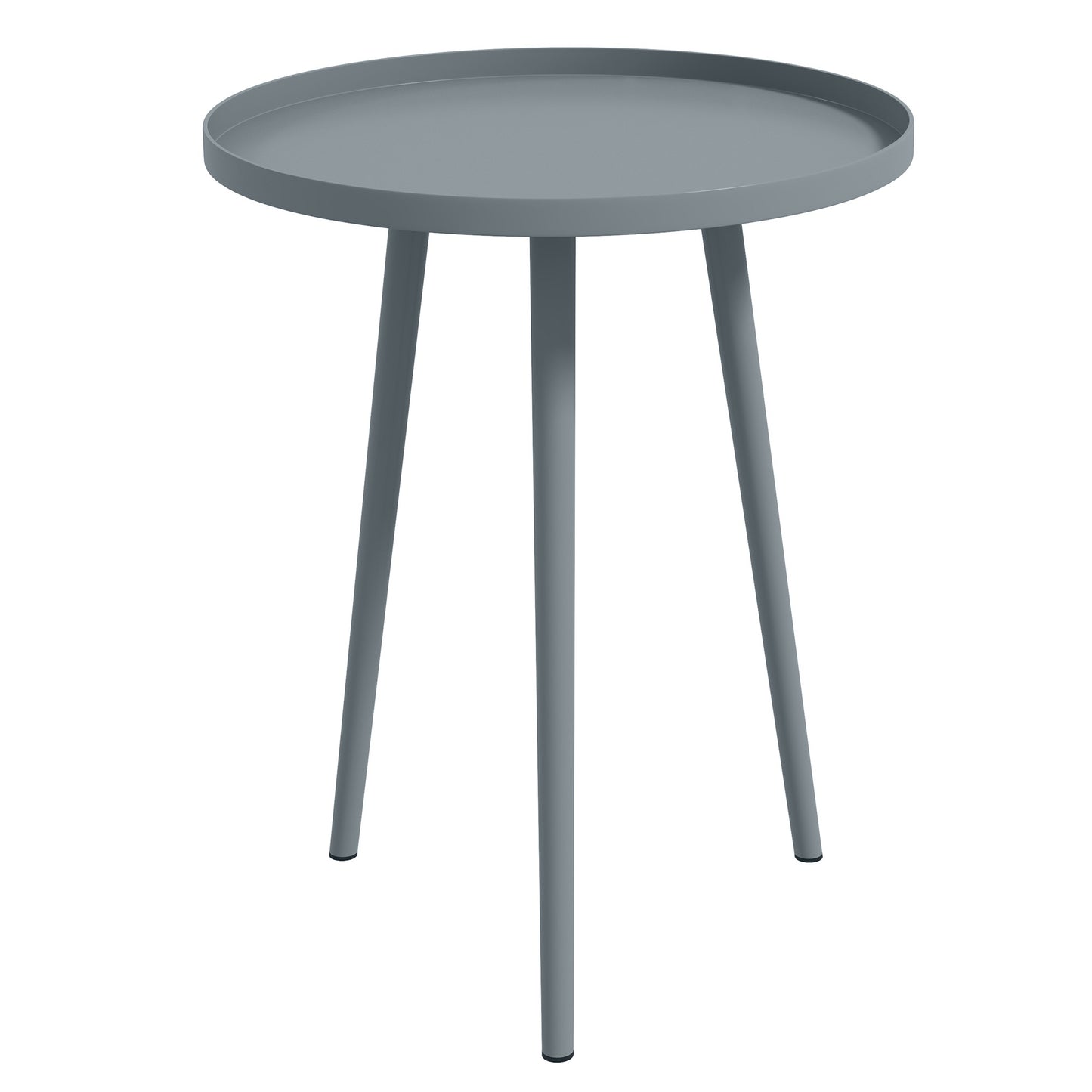 Outsunny Round Garden Coffee Table, Outdoor Side Table with Rounded Steel Edge, ¯40 x 50H cm, Grey