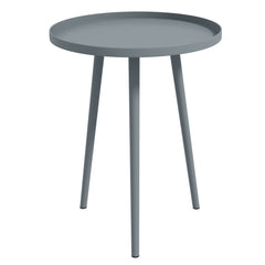 Outsunny Round Garden Coffee Table, Outdoor Side Table with Rounded Steel Edge, ¯40 x 50H cm, Grey