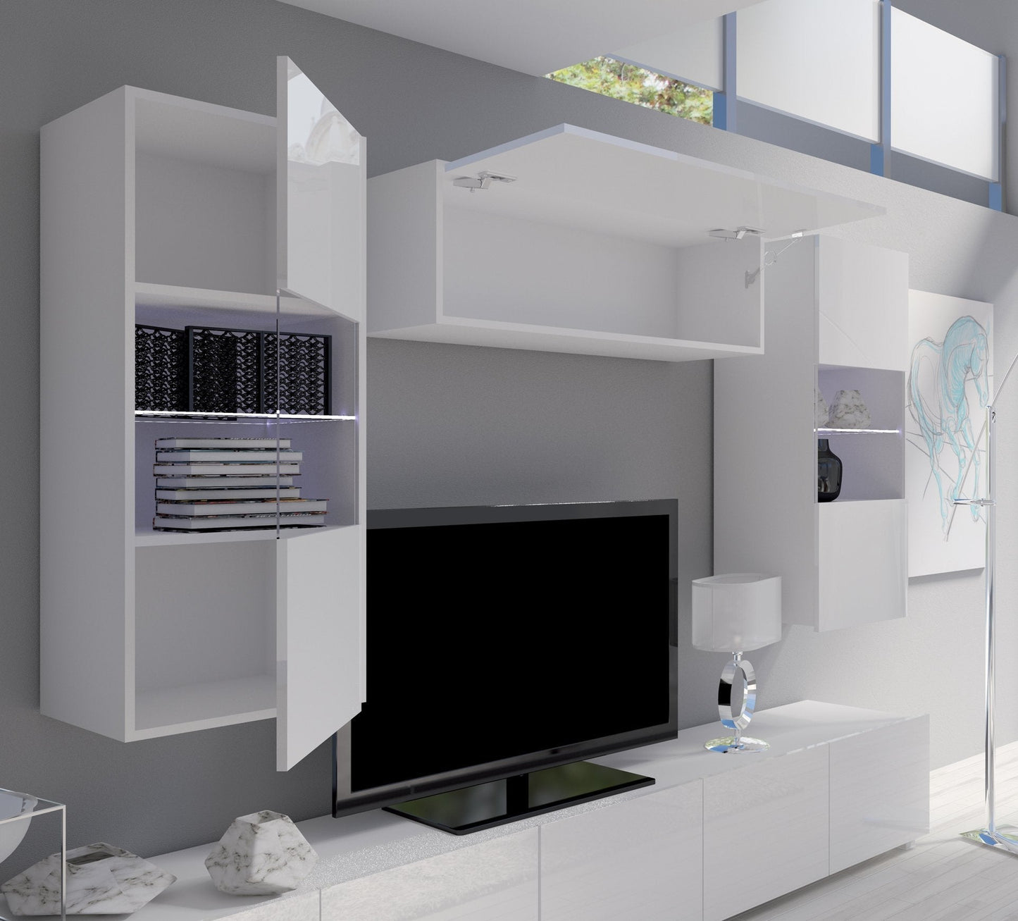 Calabrini Wall Cabinet 105cm [White]