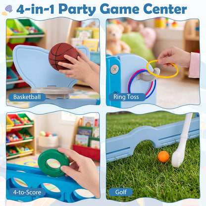 Giant 4-to-Score Game Set Jumbo Connect Four Game with Ring-toss-Blue