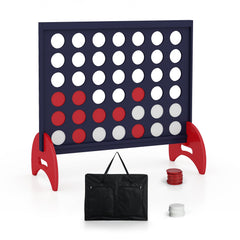 Giant 4-to-Score Game Set with Carrying Bag and 42 Pieces Jumbo Rings-Blue