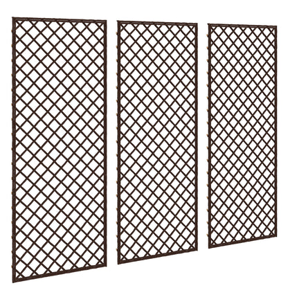 Outsunny Garden Arch, Garden Arbor with 8mm Wicker and Flat Top, Natural Wood Finish