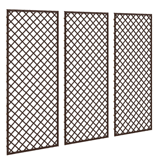 Outsunny Garden Arch, Garden Arbor with 8mm Wicker and Flat Top, Natural Wood Finish