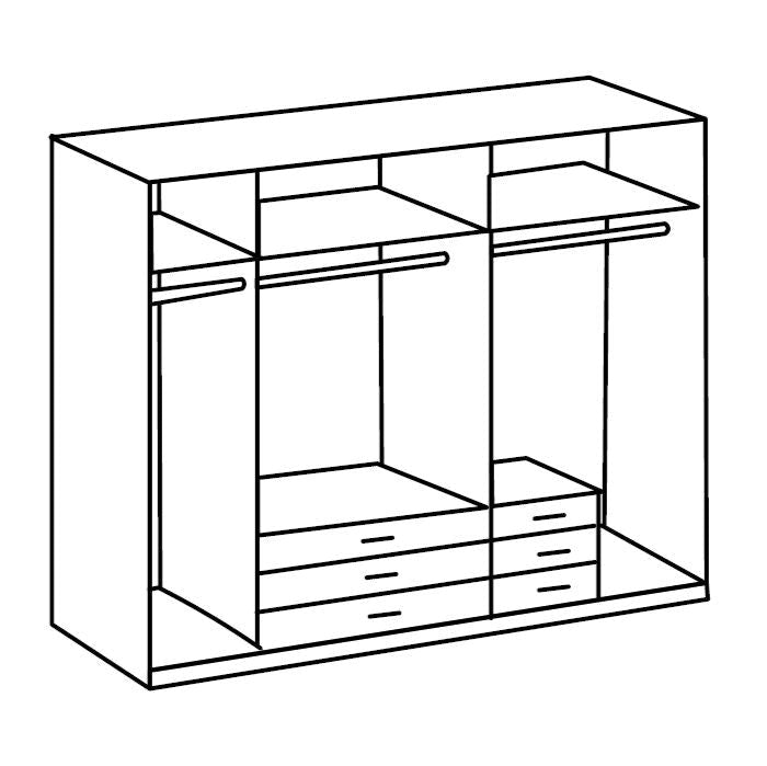 BODDEN 5 Door Wardrobe Graphite 225cm