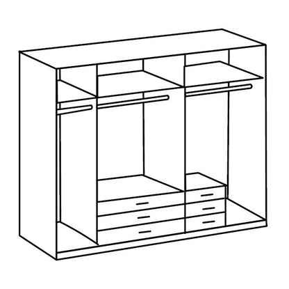 BODDEN 5 Door Wardrobe Graphite 225cm