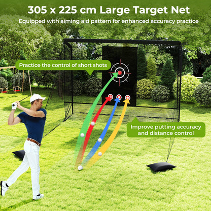 Golf Practice Hitting Net Golf Cage with Dual Side Barriers