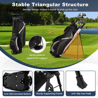 Golf Stand Bag with 8 Way Dividers and 7 Zippered Pockets