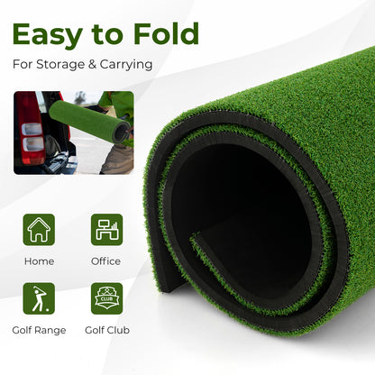 25 mm Golf Hitting Mat with 2 Rubber Tees and 2 Alignment Sticks-L