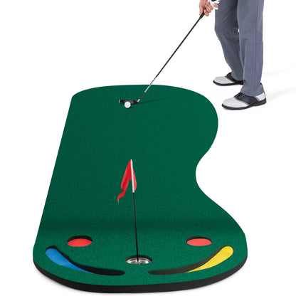 Golf Putting Green Set with 3 Putting Cups 1 Flag and Golf Hole Covers