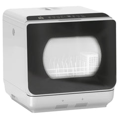 HOMCOM Table Top Dishwasher with Built-in 6L Water Tank, Mini Countertop Dishwasher with 6 Programs, 4 Place Settings, Silver Tone