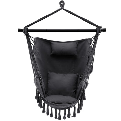 Hammock Chair with Soft Pillow &amp; Cushions for Home &amp; Backyard-Grey