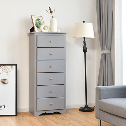 6-Drawer Freestanding Dresser Cabinet-Grey