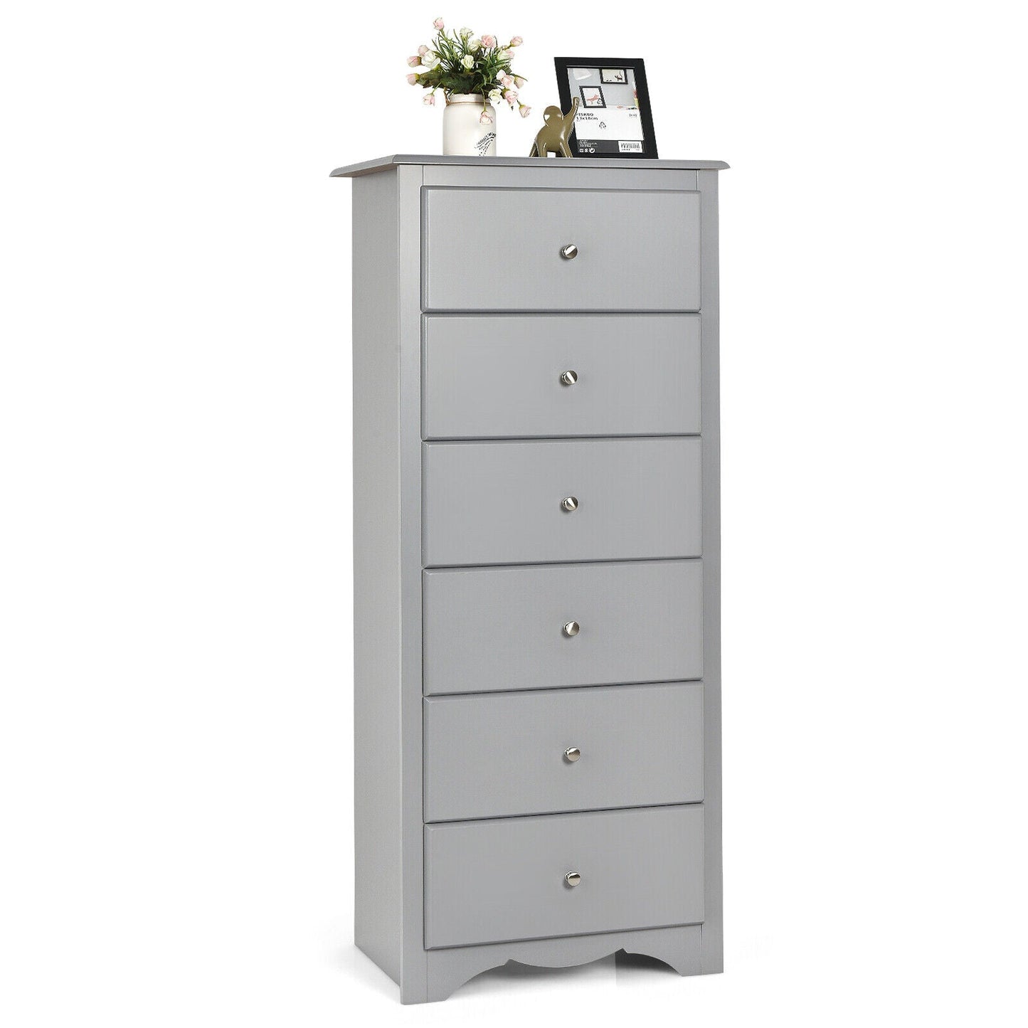 6-Drawer Freestanding Dresser Cabinet-Grey