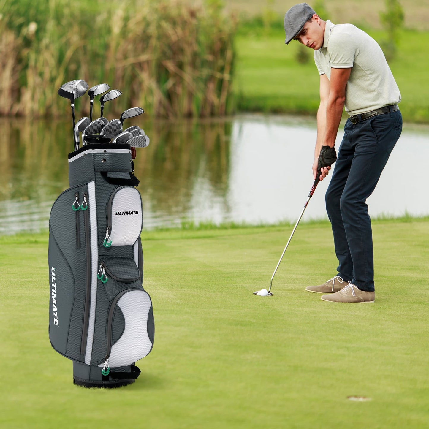 Lightweight Golf Cart Bag with 14 Dividers and 7 Zippered Pocket