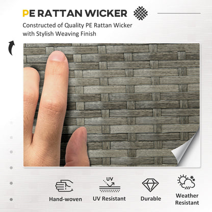 Outsunny 5 Pieces Rattan Garden Furniture Set with Dining Table, Cushions - Dark Blue