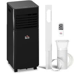 HOMCOM 5000 BTU 4-In-1 Portable Air Conditioner Unit Cooling Dehumidifying Ventilating  for Room up to 18mÂ², with Fan, Remote, 24H Timer, Window Mount Kit, R290, A Energy Efficiency