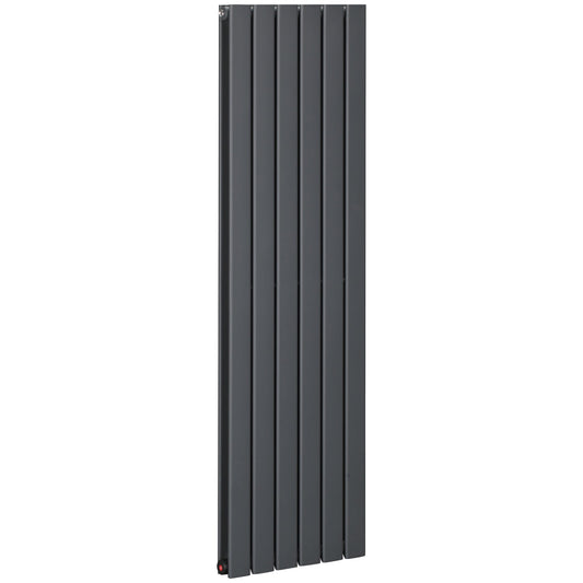 HOMCOM 460 x 1600 mm Double Panel Vertical Designer Radiator, Water-filled Heater for Home, Space Heater, Quick Warm up, Living room, Study, Apartments, Grey