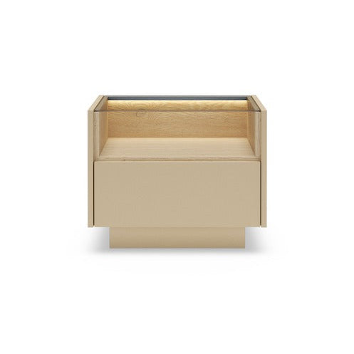 Beige storage box on a white background