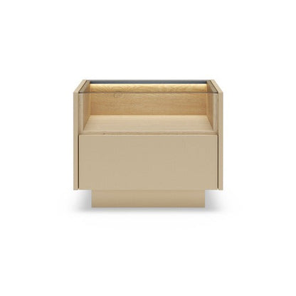Beige storage box on a white background