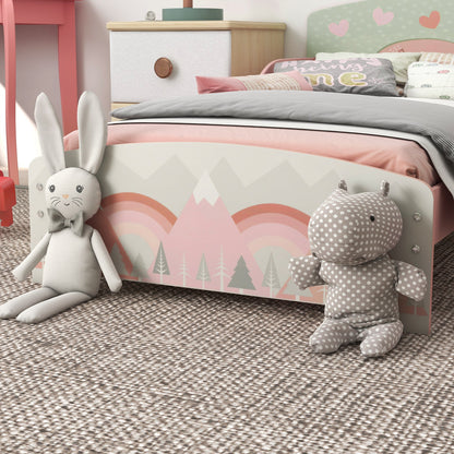 ZONEKIZ Toddler Bed Frame, Kids Bedroom Furniture for Ages 3-6 Years, Pink