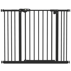 PawHut Adjustable Safety Gate w/ Two Extensions, Four Adjustable Screws, Black