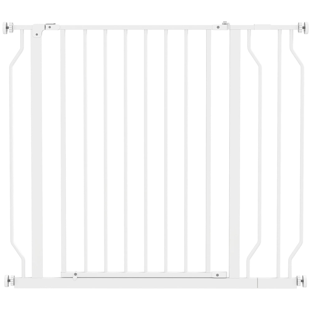 PawHut Wide Dog Safety Gate, with Door Pressure, for Doorways, Hallways, Staircases - White