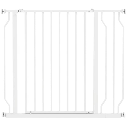 PawHut Wide Dog Safety Gate, with Door Pressure, for Doorways, Hallways, Staircases - White