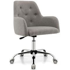 Desk chair Height-adjustable swivel chair with castors 66 x 66 x 83-93 cm Grey